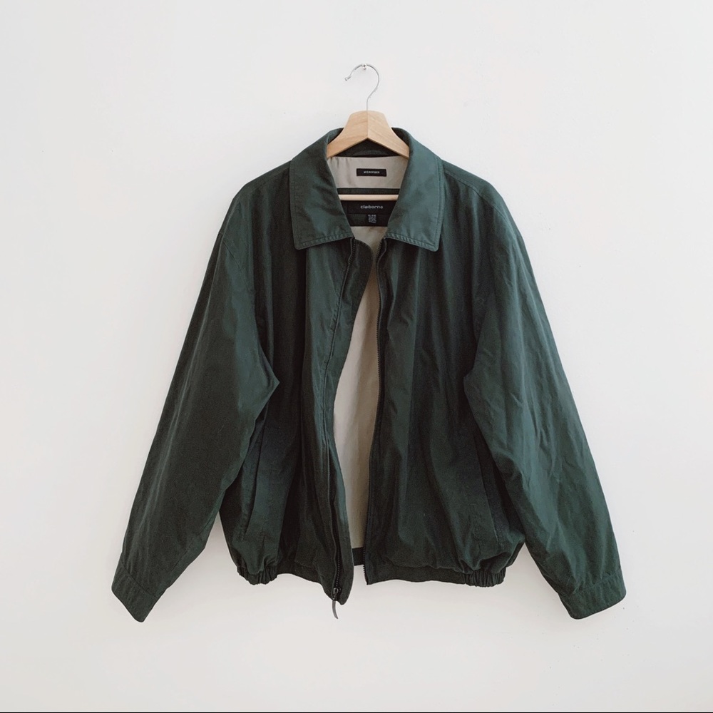 Green Suede Bomber Jacket